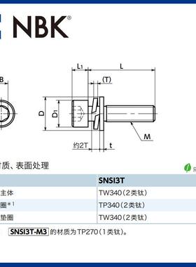 BKSNI3TS钛合N金六真空带垫圈内角圆柱头螺栓FUP无尘作业简单机械
