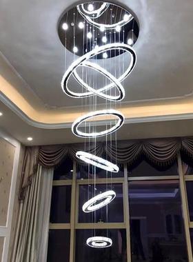 客厅吊灯轻奢水晶吊灯现代简复式楼o吊ft68354楼梯约间家用餐l厅