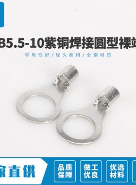 生产R5.512紫铜焊接圆型裸端头接线片冷压-端子紫铜焊接100NB0装