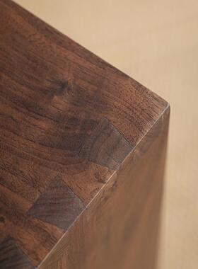 茶水新柜一体QF-002烧水中式置物胡桃实木茶桌架边柜小台阳台家用