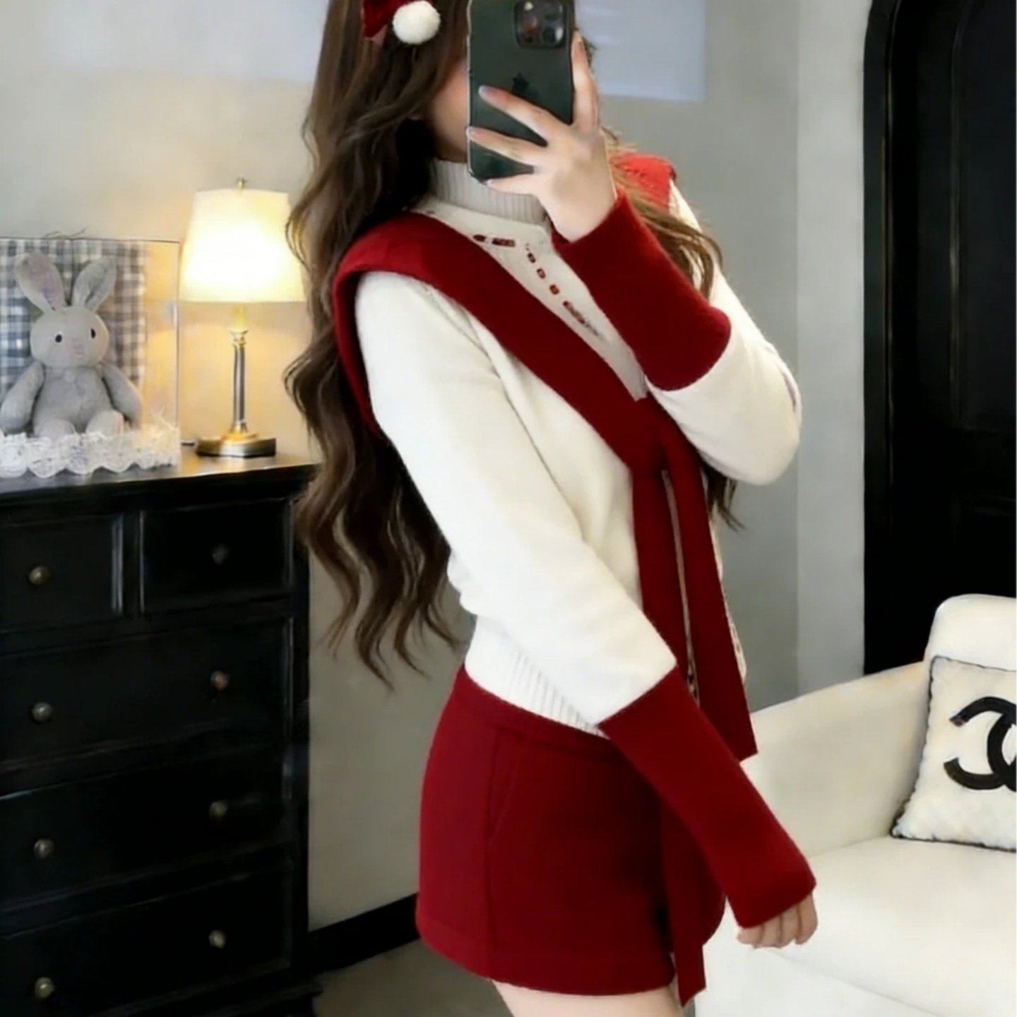 2026巨好看搭配一整套洋气减龄撞色披肩针织开衫显瘦百搭休闲短裤,女装/女士精品,时尚套装,淘宝优惠券,粉丝福利购,淘宝优惠卷