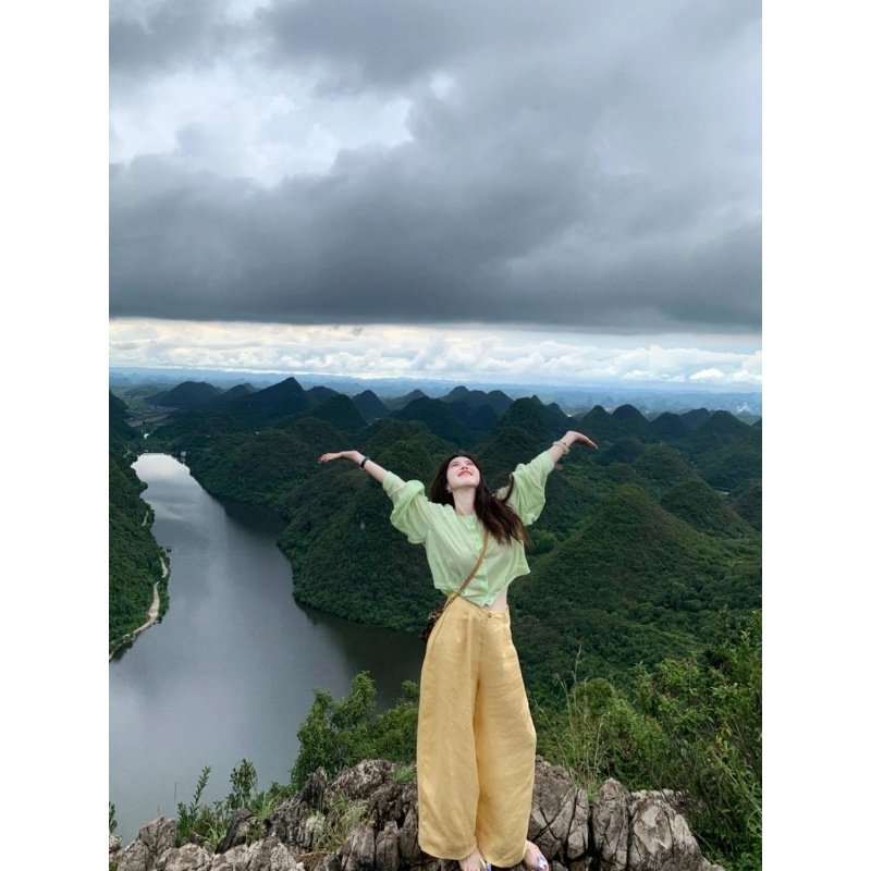 套装夏女2025新款韩风chic宽松百搭气质长袖衬衫高腰休闲阔腿裤子