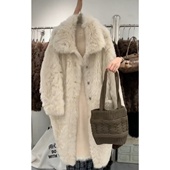 高级感皮毛一体宽松中长款 毛毛外套2025冬季 新款 法式 保暖厚实开衫