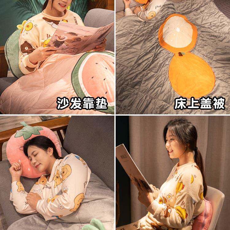 抱枕被子用二一折叠两FS756777靠枕毯子汽车合车办公室午睡枕头载