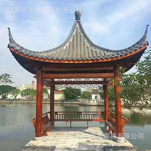 建凉866凉户外木四角常规凉亭古建亭长观廊水亭榭别墅景庭院