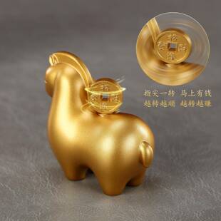 新品黄铜马上赚钱中式马上有厅钱摆件马家用客办年公生肖马室桌面