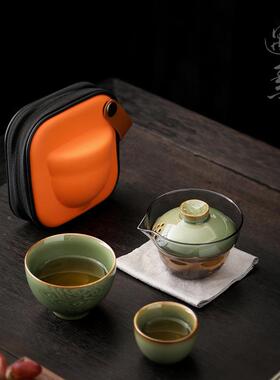 便携载式旅行茶套装简约一壶二kkb-0231杯杯具快客出差旅游户外车