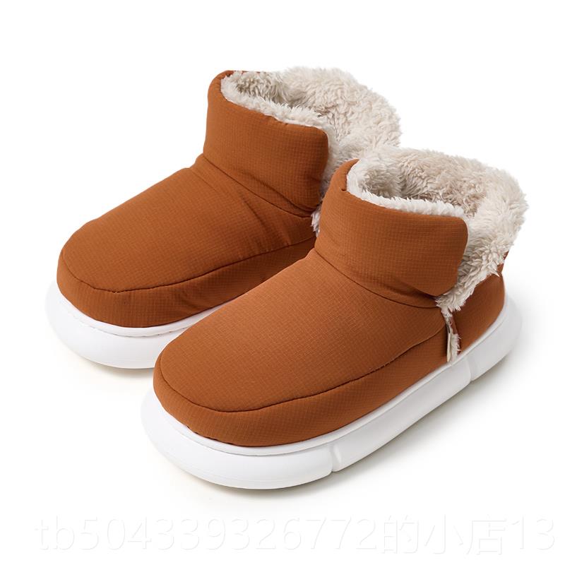 高档优调新冬季高帮棉拖男鞋包跟女保暖室内软底款家底居厚踩屎感
