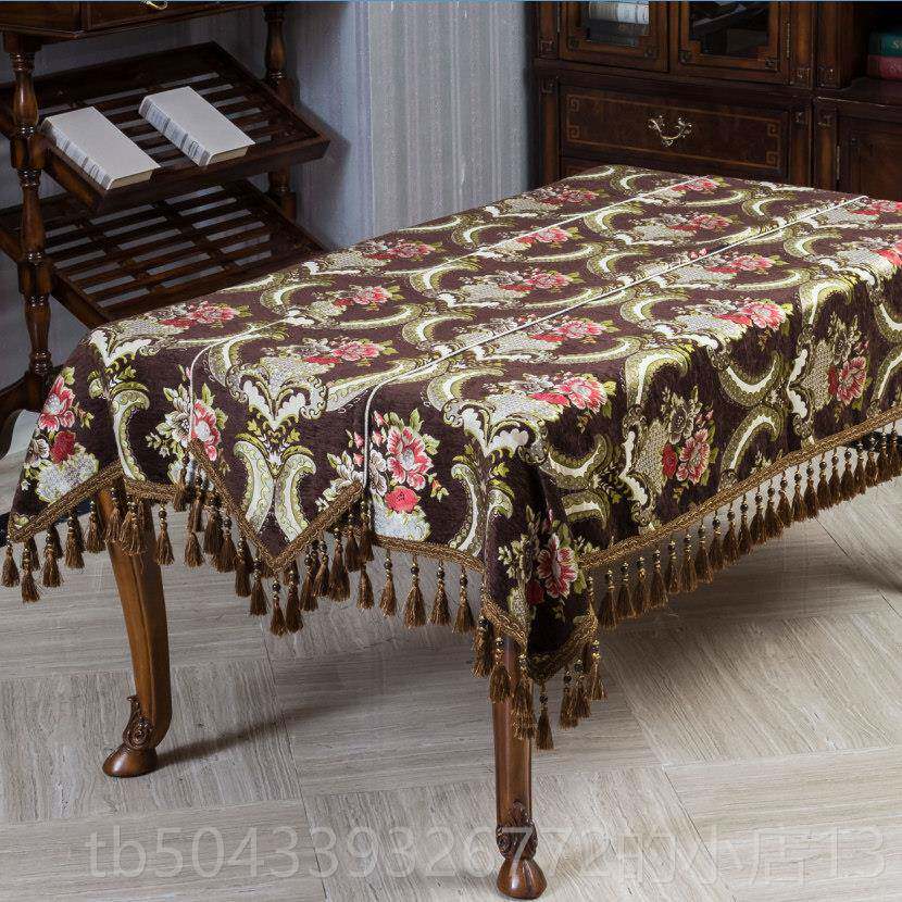 高档欧洲餐布桌集美国餐厅布客咖啡桌厅桌布定圆桌桌布制桌轮