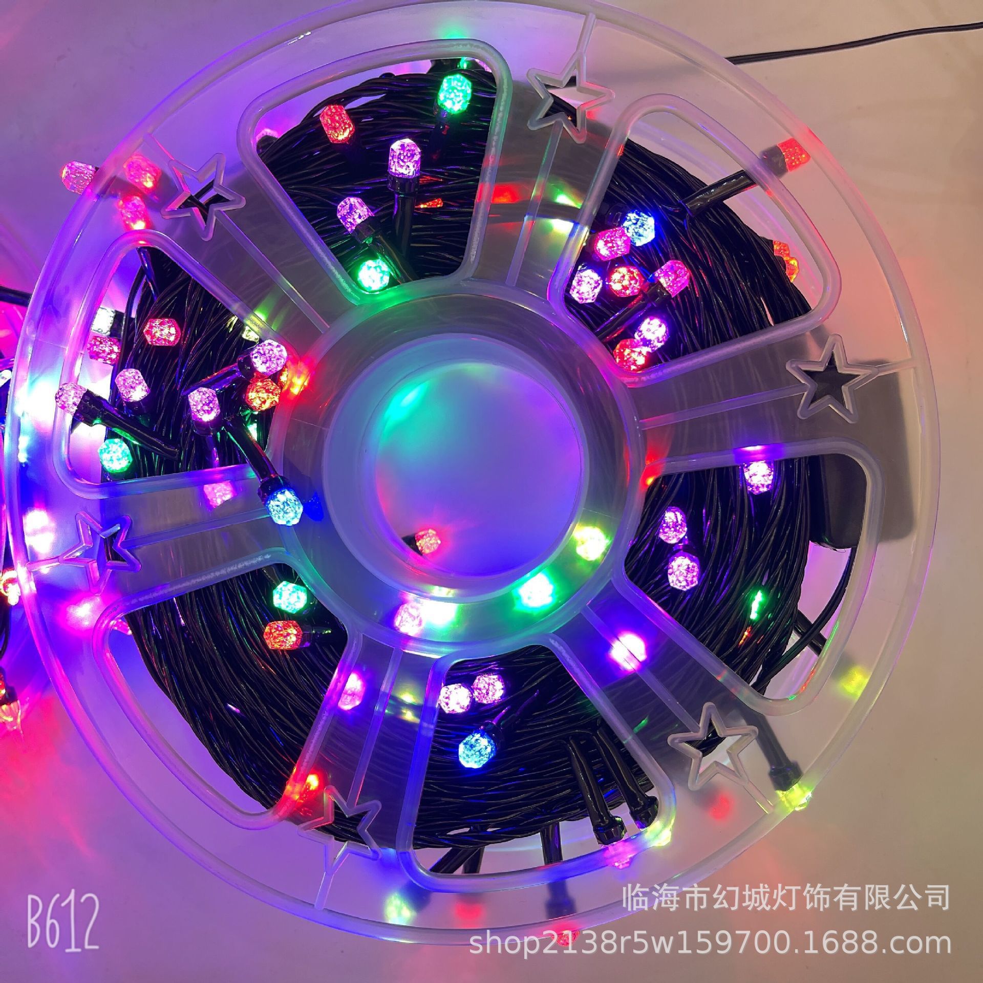 雾状灯串F8圆头v8六角太阳灯带遥控室外布置工程亮化装饰庭院亮化
