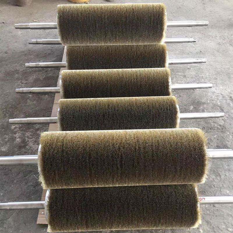 订制镀铜钢丝辊刷单钢带双钢带缠绕钢丝辊弹簧刷拉丝钢丝辊钢丝滚