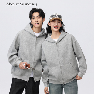 sunday简约连帽拉链卫衣男女百搭外套冬季 外衣开衫