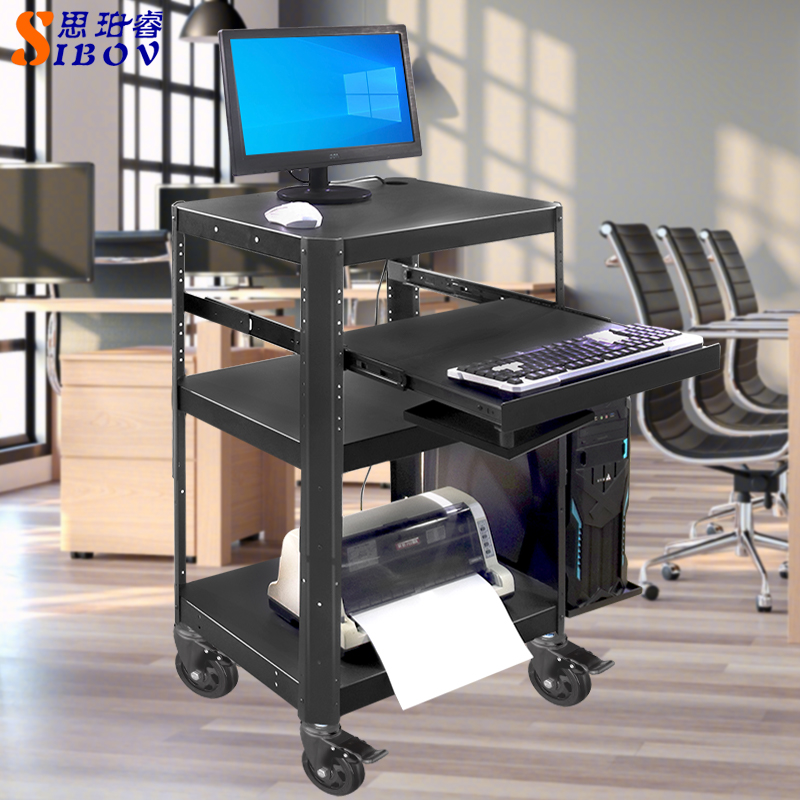 思珀睿P97-A电脑仪器设备架推车机房培训检测车 打印机移动工作台