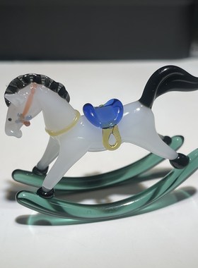 淄博博山特产礼品琉璃工艺小迷你可爱摇摇马琉璃摆件某音红书同款