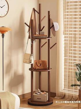 AL旋服转衣架落地挂衣帽架立式衣置物架轻子客厅家用卧室奢实木挂