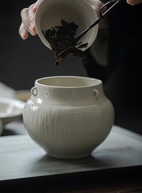 弥草木陶瓷建水盂手工茶洗大灰号杯洗家用干言泡水茶道配件94727