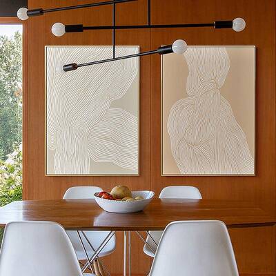 现厅代极简抽EM-874象线条装约饰画客背景上挂画样板间北墙欧简壁