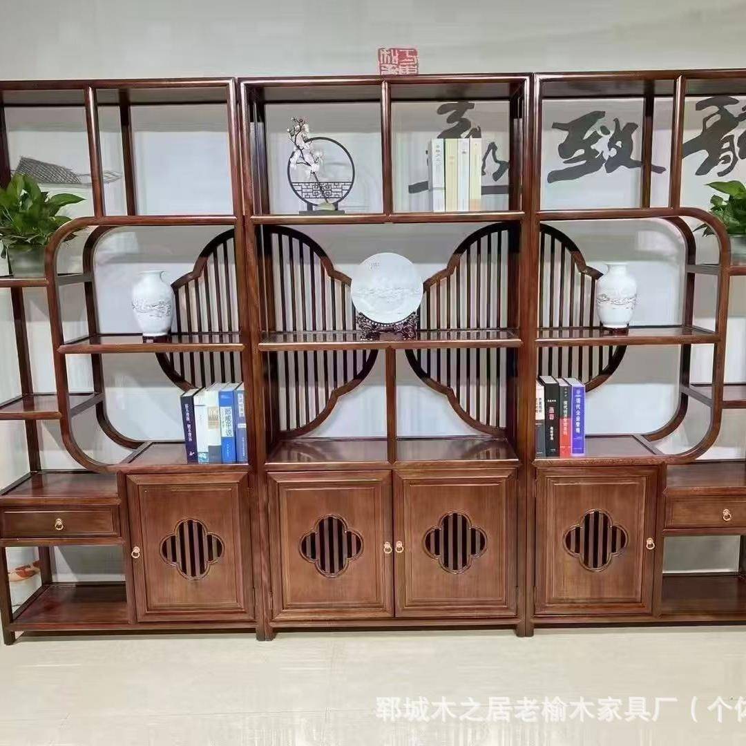 新中式博古架实木仿古多宝阁古董架隔断陈列书架落地式多层展示柜