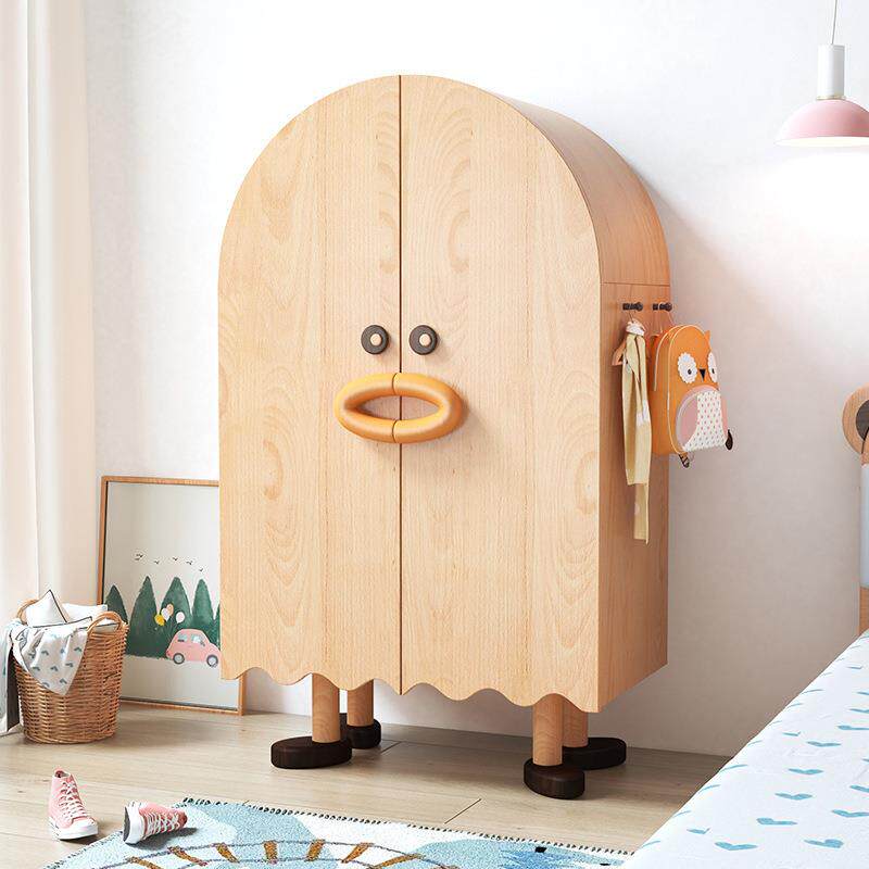 实木儿童衣柜家用卧室收纳储物柜简易女孩宝宝卡通小衣柜矮衣橱