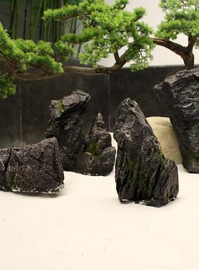 仿真黑山石假山石头户外庭院造景装饰室内软装大商场橱窗布置道具
