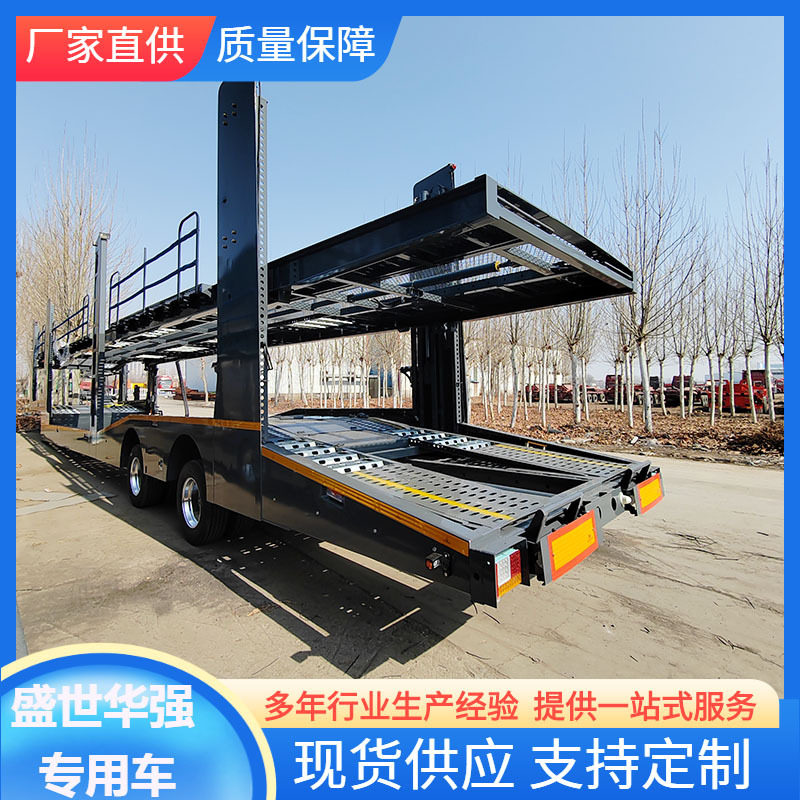 工厂跨境销售2轴欧式双层车辆运输半挂车8位笼式拖车17米轿运车