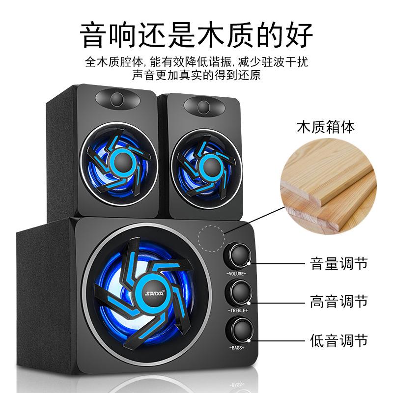 直销出口外单电脑音响台式多媒体家用笔记本手机迷你2.1有线