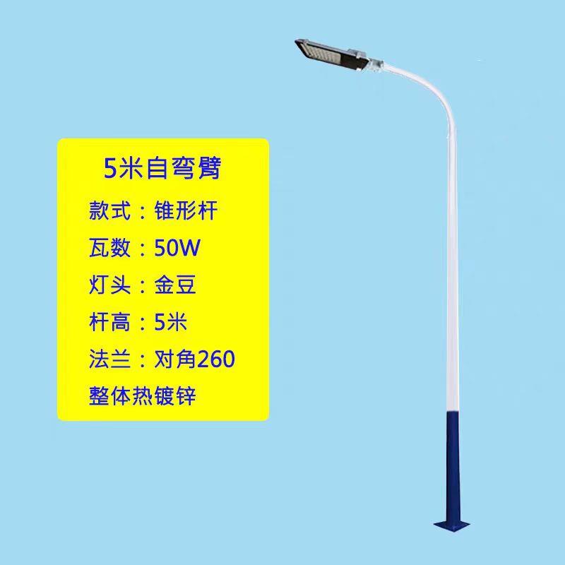 LED市电路灯6米户外防水道路照明高杆灯新农村单臂锥形路灯杆