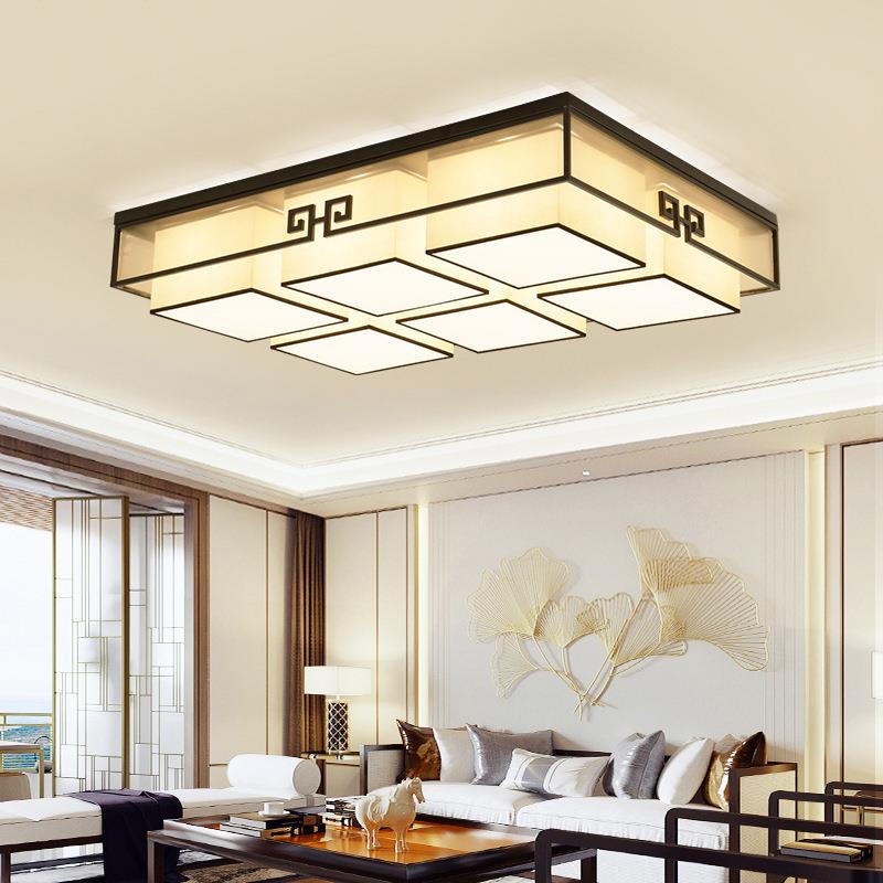 新中式吸顶灯led中国风灯具复古长方形客厅灯现代简约餐厅卧室灯