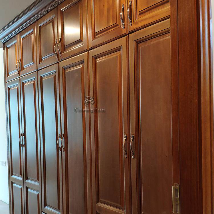 现代全屋定制整体实木衣柜门定制新中式卧室家用衣橱家具衣柜