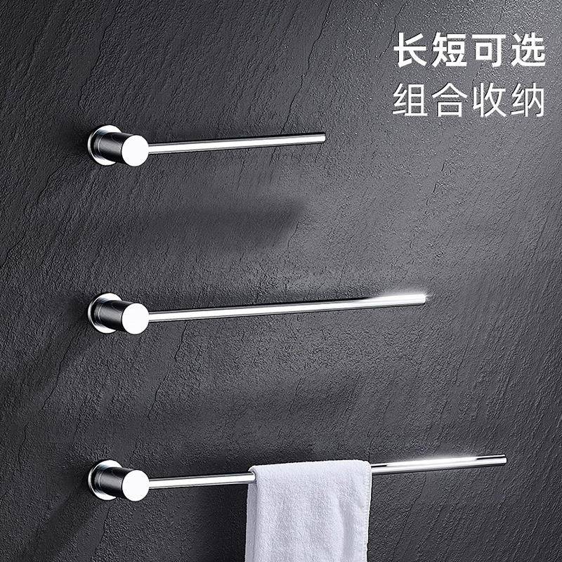 简约全铜毛巾架卫生间简易浴巾架浴室毛巾杆挂架置物架单杆收纳架