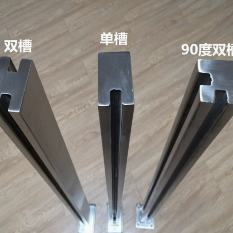 不锈钢内卡槽立柱简约楼梯扶手配件玻璃免开孔飘窗阁楼阳台护栏