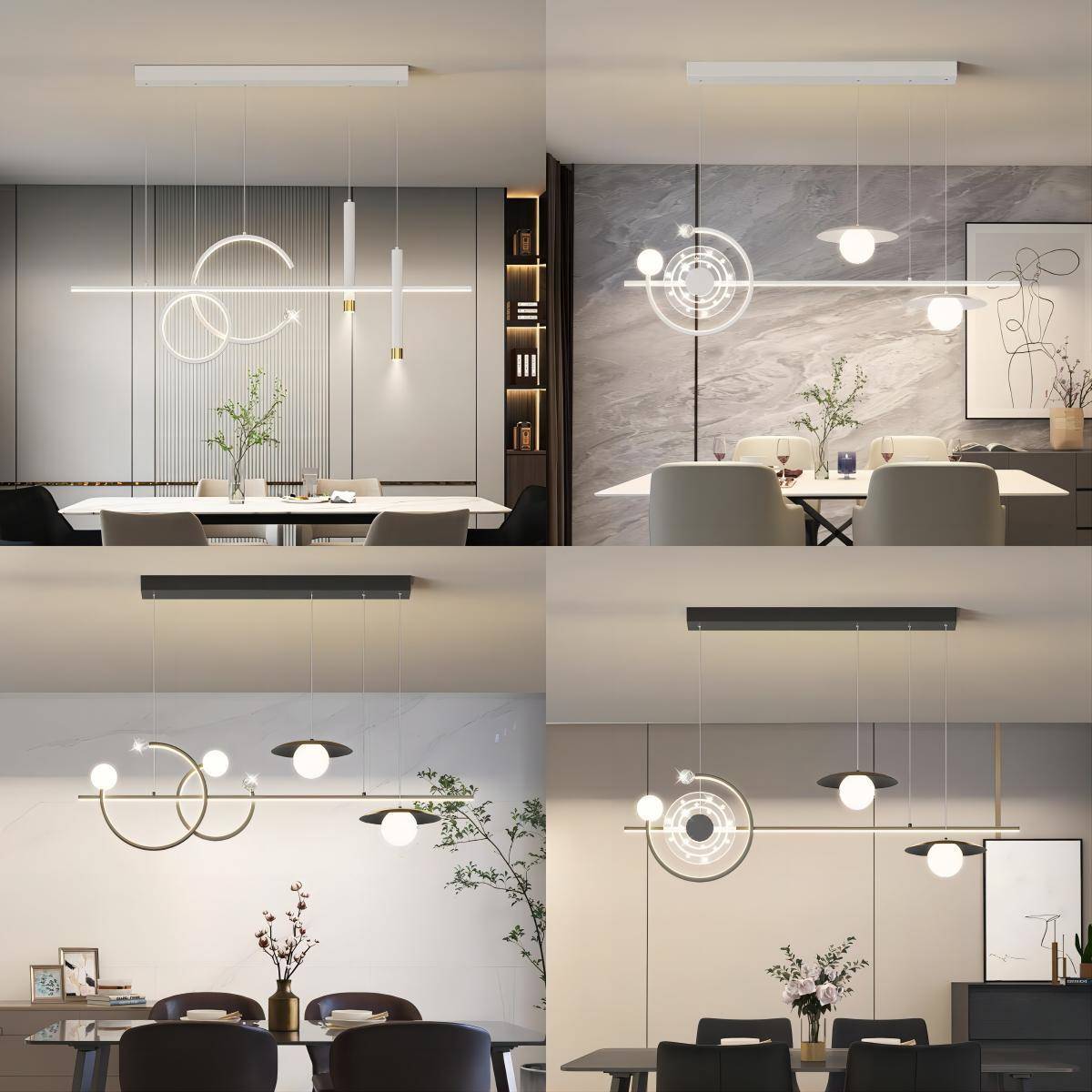 餐厅吊灯极简风2025年新款现代简约创意网红长条饭厅吧台艺术吊灯