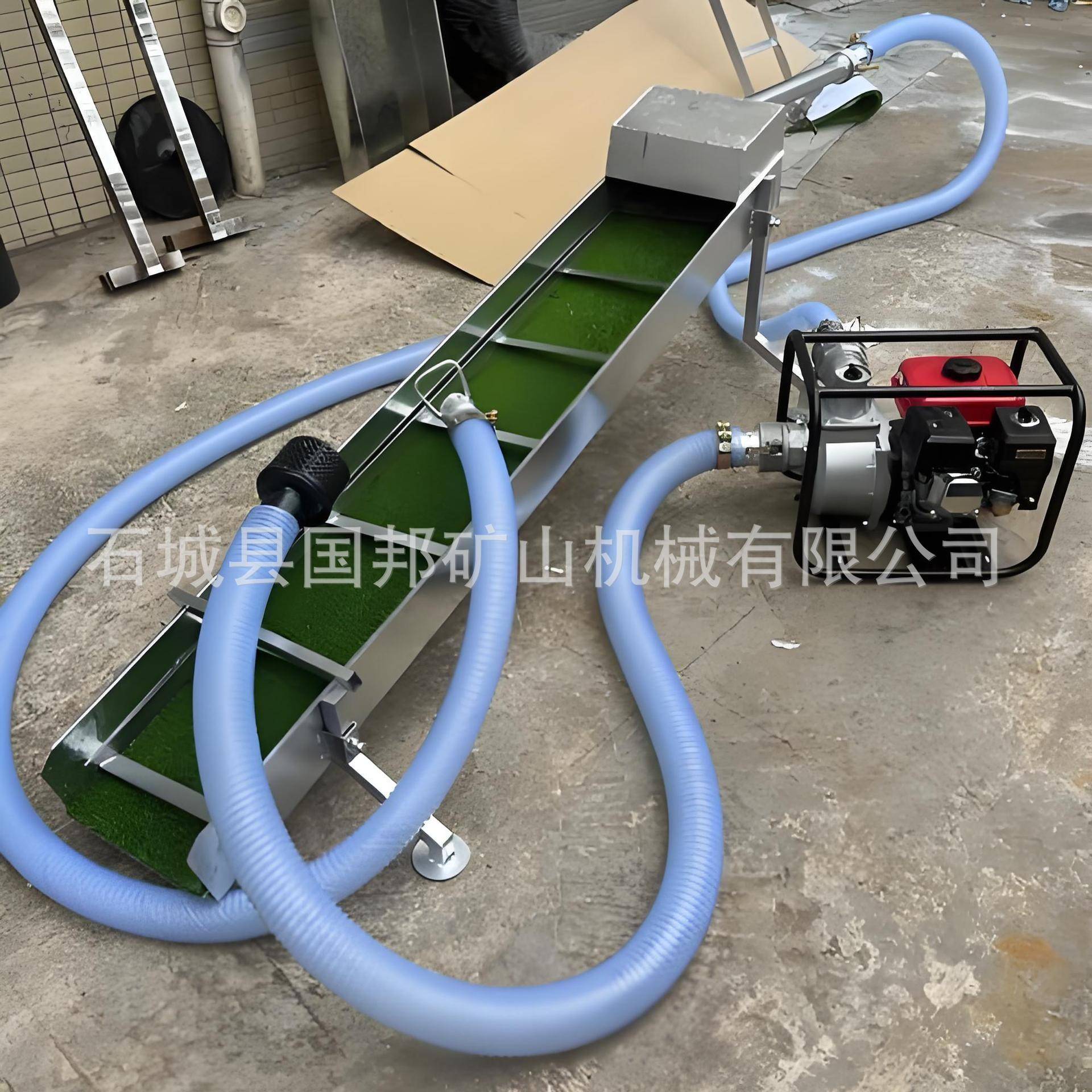 虹吸式抽沙船带淘金摇床微型淘金船洗沙淘金富集率高微型淘金设备