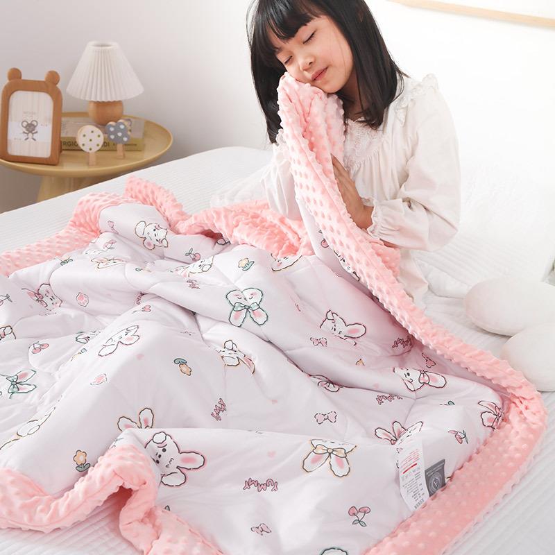 2023新款儿童婴幼儿豆豆被A类针织棉宝宝绒盖被被芯春秋冬款被子