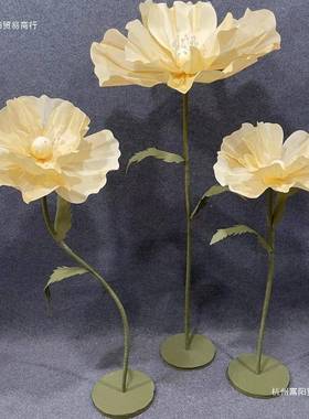 红橱窗装饰婚庆花立杆WHL网艺影楼杂志广告拍摄布置婚纸礼路引道