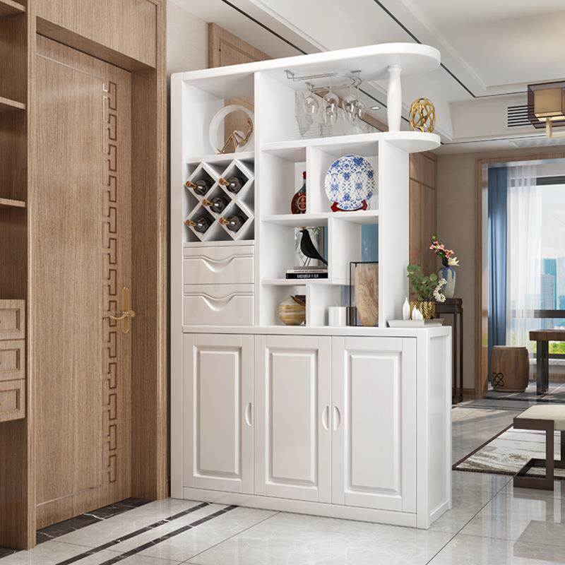 实木间厅柜酒柜现中双式客厅玄关柜门厅饰隔代断540柜屏风装面储