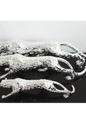 大号家金钱豹客厅电柜件样板房居装饰开业送礼动物视金钱豹摆热销