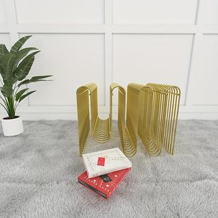 欧式 金属杂架志架铁艺收纳意沙收发边桌置46545641创物架桌面 风格