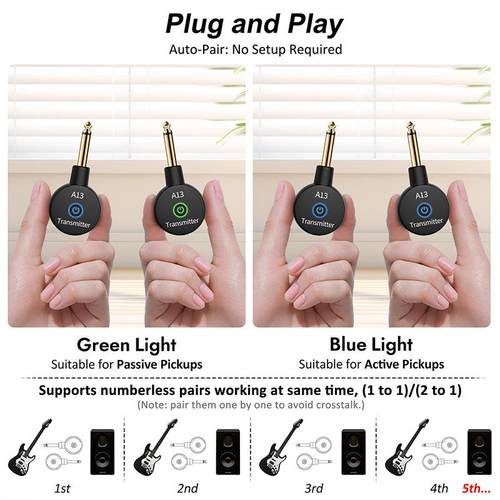 直A13一ARZ拖二吉他无线发射收器频电吉他贝销斯音收发接器便携