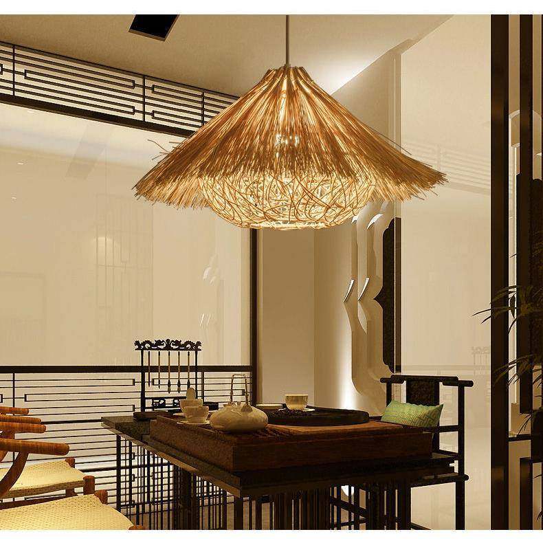 餐923厅藤艺吊灯农乐手家工织鸟巢草帽编田饭店日式复古园圆形竹,家装灯饰光源,智能吊灯,淘宝优惠券,粉丝福利购,淘宝优惠卷