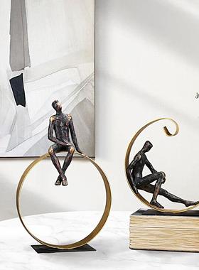 日思考抽象CF117057人物摆件树桌脂工艺品办公室面电视月桌酒柜家