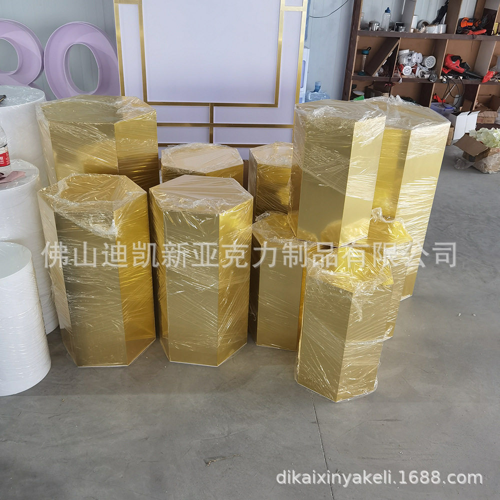 镜面亚克力方柱路引 婚庆道具甜品台-下单需咨询 勿直拍