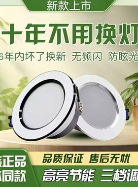 筒灯公eld嵌入式家用客厅7.5分开孔1012商,DFK用天花吊顶孔灯