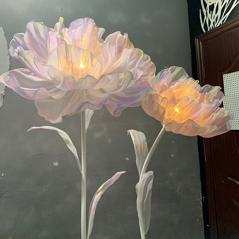 自动开合仿真花瓣落地花灯摆件