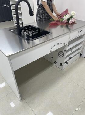 花水果店店304不钢操台水槽花锈店包花桌吧台TPK作包装纸收纳桌子
