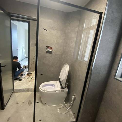 淋浴房门直298角隔浴挡水湿门卫生间干玻璃断小户型洗手间洗淋澡