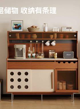 中古风实木餐边现代波点元素靠柜墙体玄一厅关柜客餐储物柜洞WRH