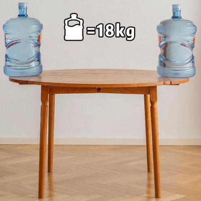 北美方樱桃木实木折桌OL11172简约圆缩桌可伸黑叠胡桃木饭桌圆两