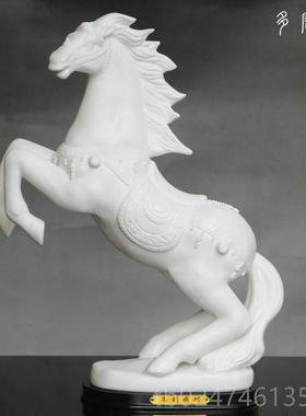 正品景德镇陶瓷马到成功瓷白马柜电视器酒工艺品摆件书房客柜厅装