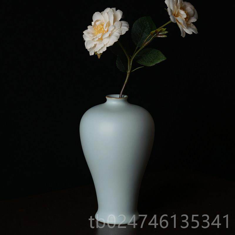 正品汝梅装瓶景德镇陶窑瓷花瓶摆件客厅插花中式仿古瓷器瓷家居青